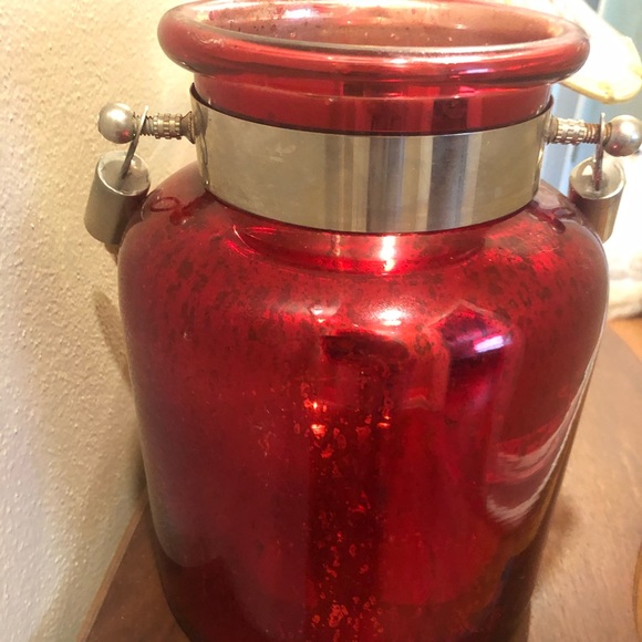 Other Nwt Approx 9 Tall Decorative Red Glass Vase With Rope Handle Poshmark